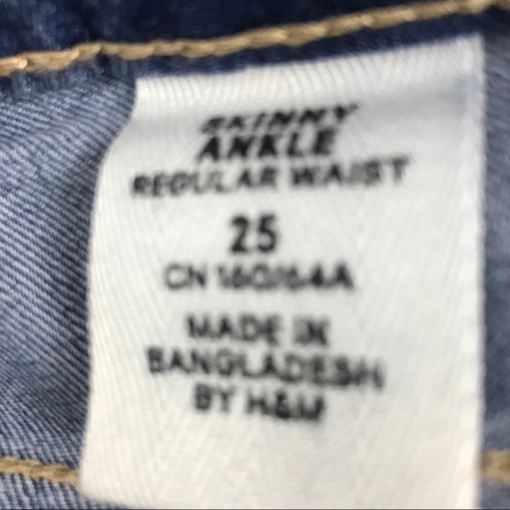 H&M NWT skinny ankle regular waist denim jeans 25 - Picture 6 of 8